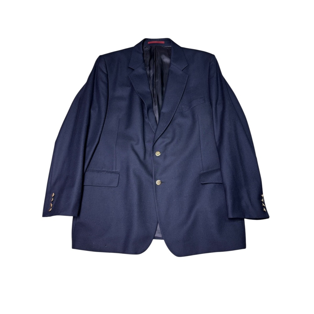 Alexandre London Navy Wool Blazer Gold‎ Buttons Personally Tailored Sylvester 52